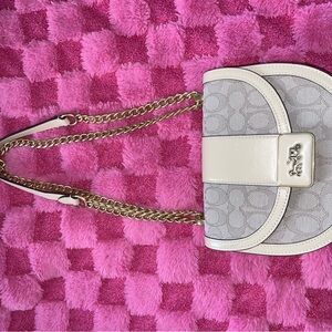 Coach Cream and Gold Chain Bag